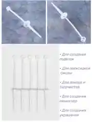 Белый основа для творчества и декора, топпер для торта, миниатюр, "стержень", набор 5 шт