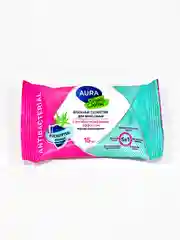 Салфетки влажные антибактериальные AURA Tropical coctail с экстрактом эвкалипта, 15 шт
