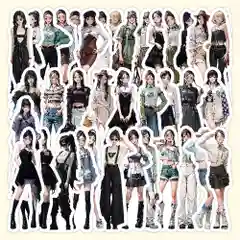 Наклейки стикеры K-pop девушки, 60 штук