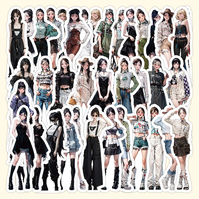 Наклейки стикеры K-pop девушки, 60 штук