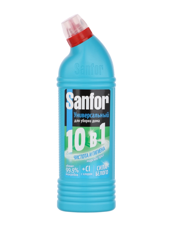 Средство для чистки и дезинфекции сантехники SANFOR 10 в 1 Universal, Морской Бриз, 750 мл