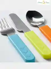 Салатовый набор столовых приборов для детей ИКЕА SMASKA и FABLER