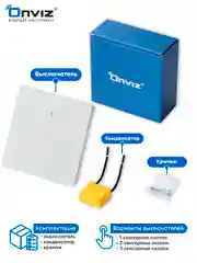 Белый умный сенсорный WiFi выключатель ONVIZ, Tuya, работает с Яндекс Алисой