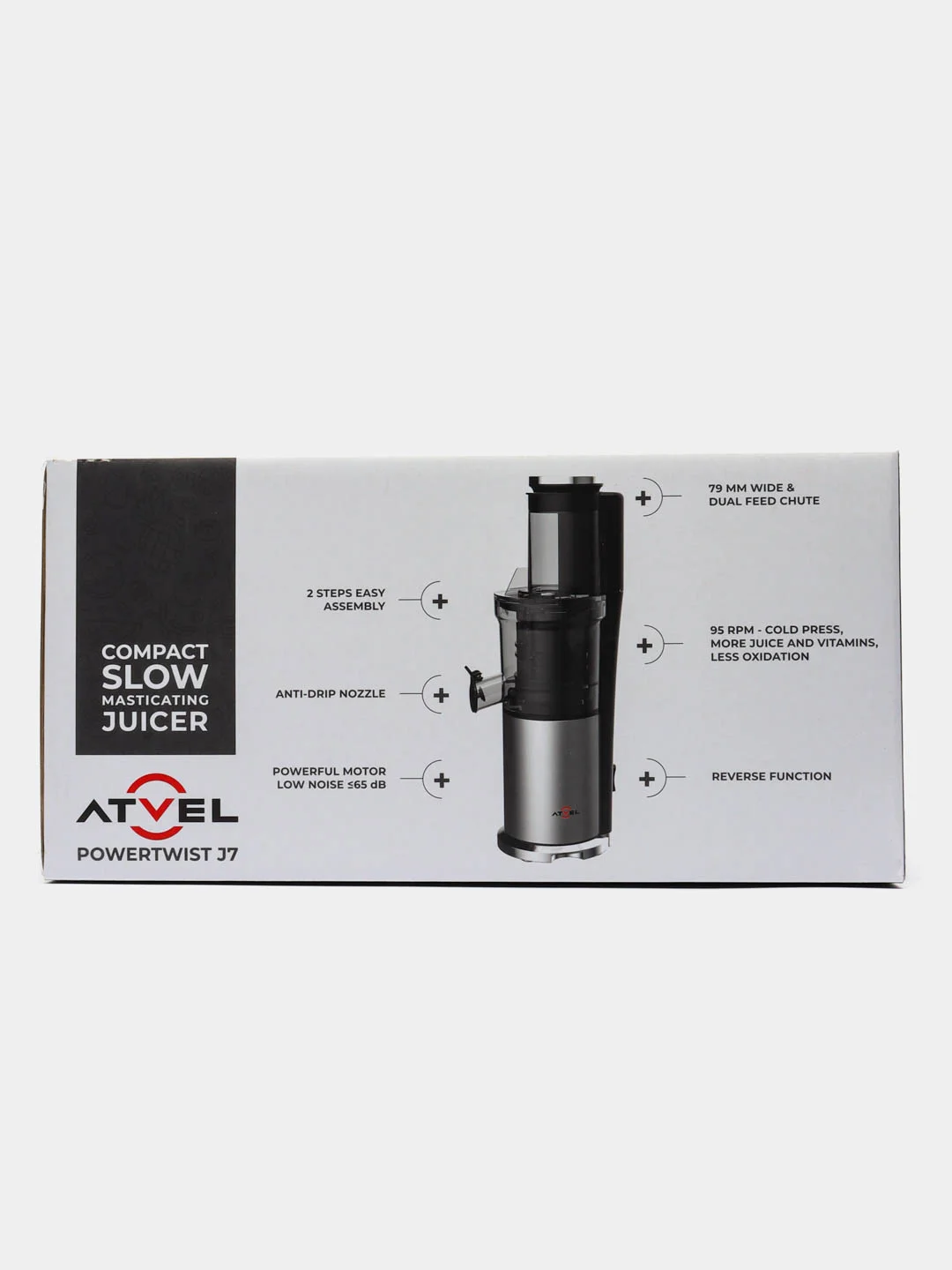 Черный соковыжималка электрическая шнековая Atvel PowerTwist J7, 180 Вт