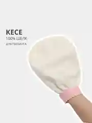 Слоновая кость антицеллюлитная массажная эко мочалка-рукавица "Кесе" с узором, для пилинга лица и тела