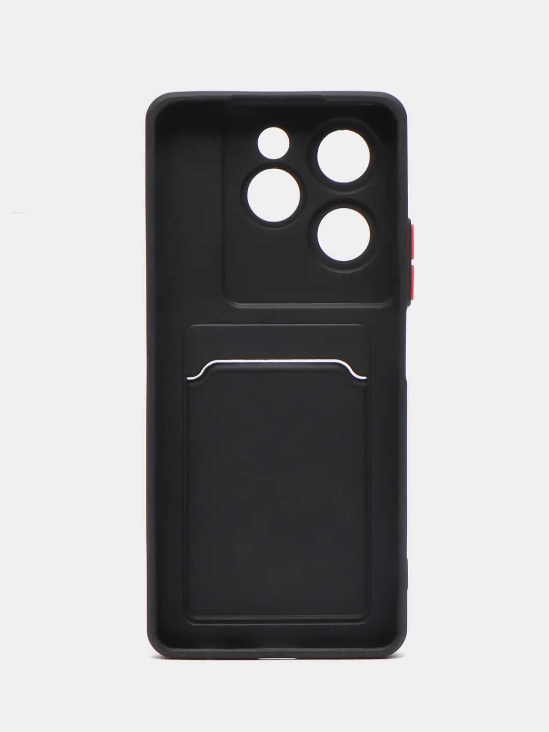 Черный чехол для Infinix Hot 40 / Hot 40 Pro / Spark 20 Pro с карманом для карт