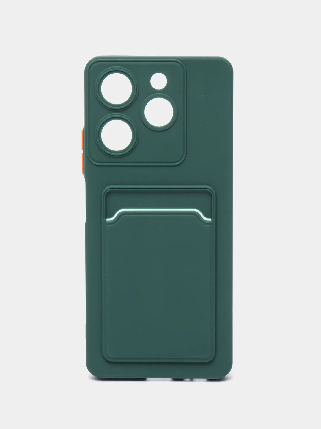 Тёмно-зелёный чехол Tecno Spark 20C / Spark 20 / Go 2024 (Техно Спарк 20 / 20С) карманом для карт