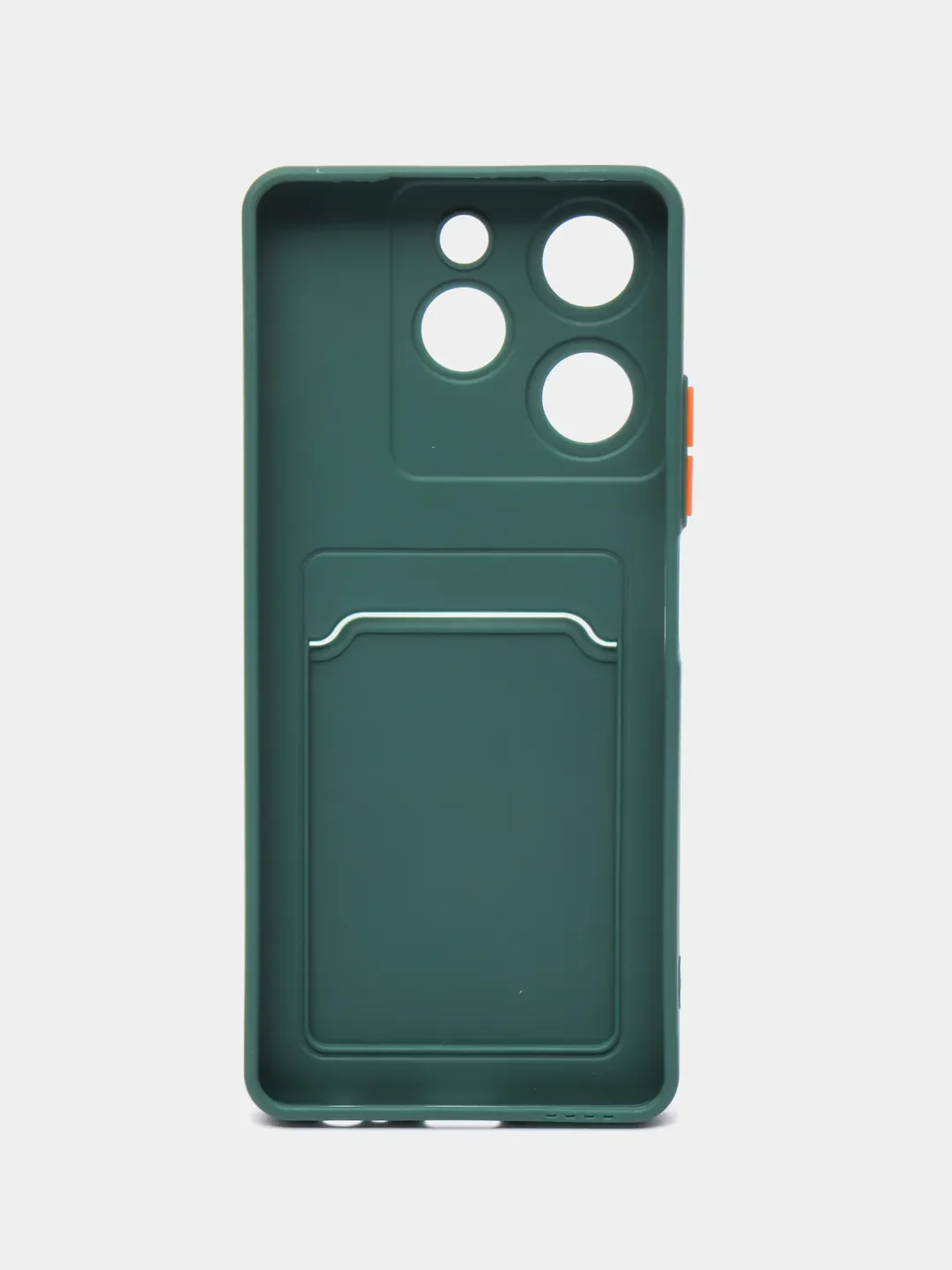 Тёмно-зелёный чехол Tecno Spark 20C / Spark 20 / Go 2024 (Техно Спарк 20 / 20С) карманом для карт