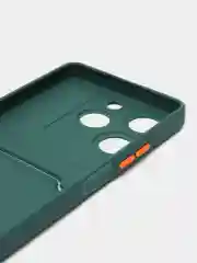 Тёмно-зелёный чехол Tecno Spark 20C / Spark 20 / Go 2024 (Техно Спарк 20 / 20С)  карманом для карт