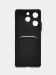 Черный чехол Tecno Spark 20C / Spark 20 / Go 2024 (Техно Спарк 20 / 20С)  карманом для карт
