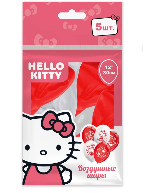 Воздушные шарики Hello Kitty 30 см, 5 шт