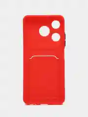 Красный чехол для Tecno Spark 10 / 10C (Техно Спарк 10 / 10С)  карманом для карт