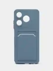 Синий меланж чехол для Tecno Spark 10 / 10C (Техно Спарк 10 / 10С)  карманом для карт
