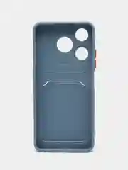 Синий меланж чехол для Tecno Spark 10 / 10C (Техно Спарк 10 / 10С)  карманом для карт