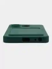 Тёмно-зелёный чехол для Tecno Spark 10 / 10C (Техно Спарк 10 / 10С)  карманом для карт