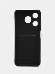 Черный чехол для Tecno Spark 10 / 10C (Техно Спарк 10 / 10С)  карманом для карт