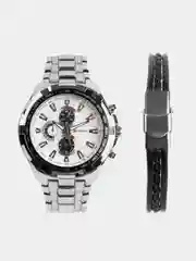 Белый мужские часы Curren 8023 с браслетом