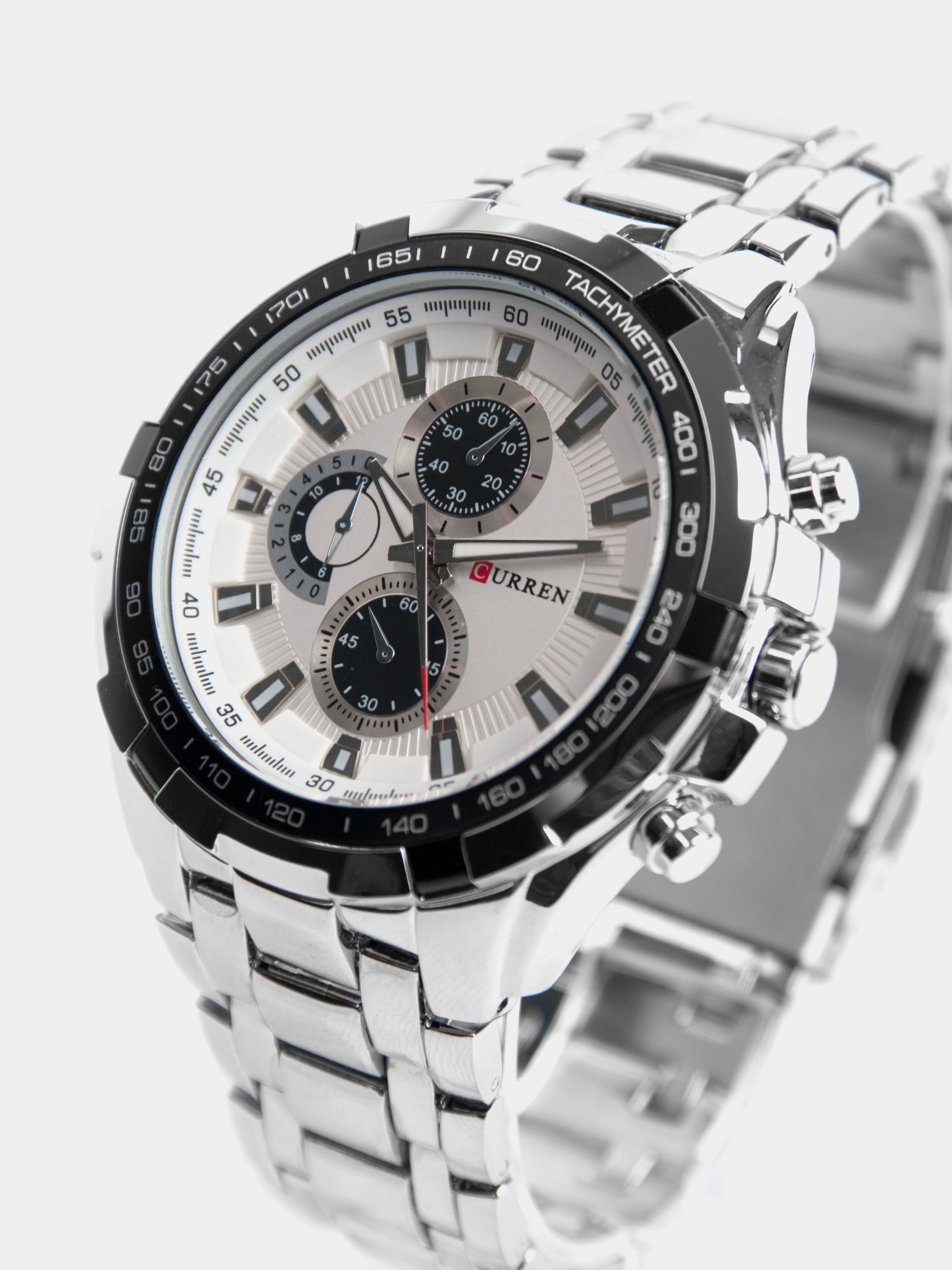 Белый мужские часы Curren 8023 с браслетом