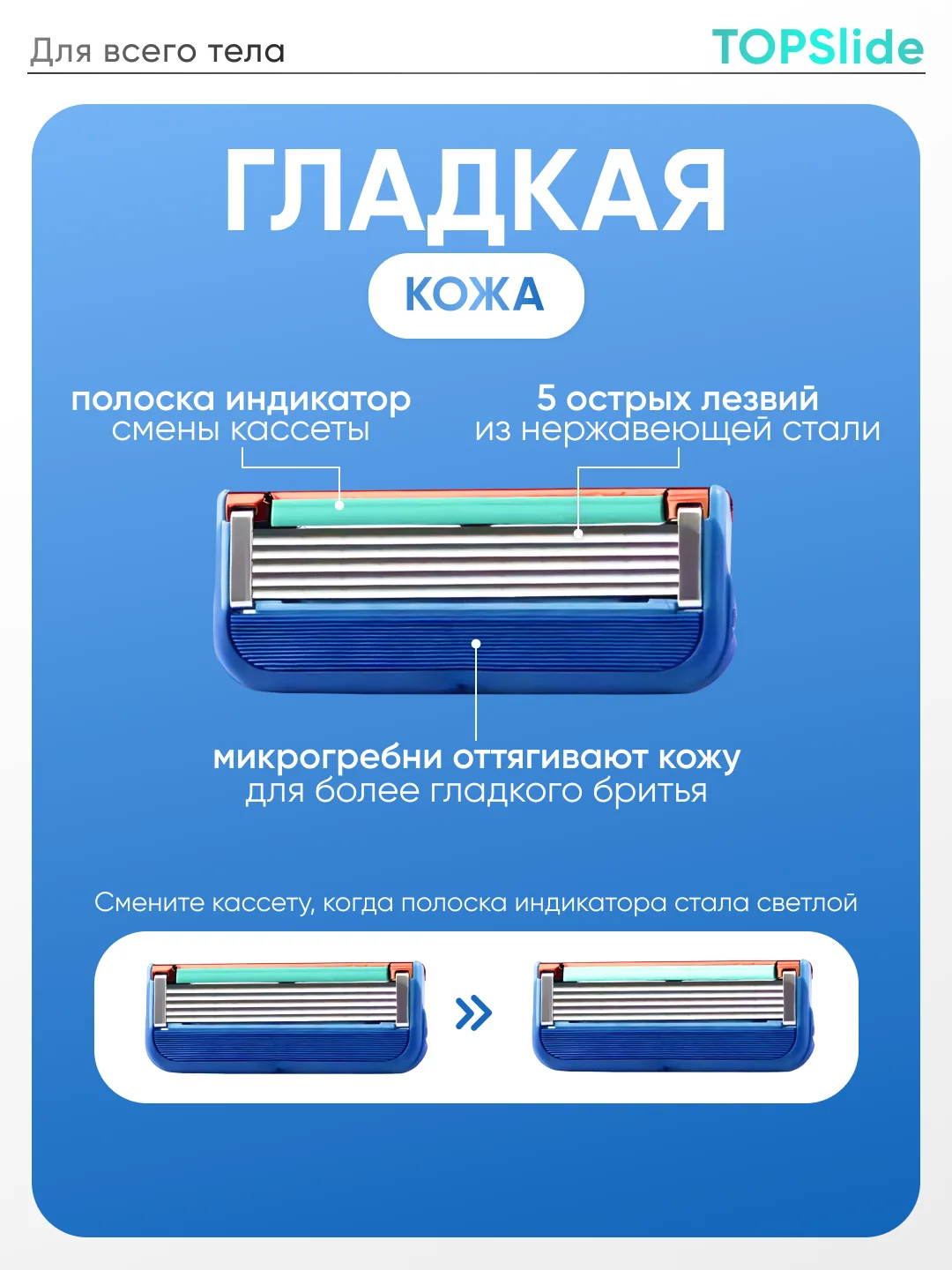 Синий лезвия для бритвы Fusion 5, сменные кассеты мужские для бритья, 4 штуки