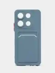 Синий меланж чехол для Infinix Note 30i (Инфиникс Ноут 30 ай) с карманом для карт