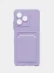 Лавандовый чехол для Realme C51/C53/Note 50 (Реалми С51/С53/Нот 50) с карманом для карт