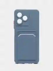 Синий меланж чехол для Realme C51/C53/Note 50 (Реалми С51/С53/Нот 50) с карманом для карт