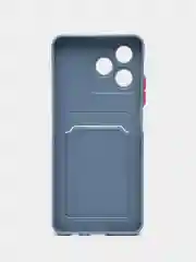 Синий меланж чехол для Realme C51/C53/Note 50 (Реалми С51/С53/Нот 50) с карманом для карт