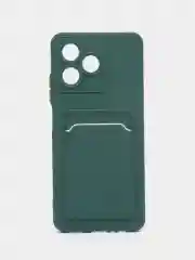 Тёмно-зелёный чехол для Realme C51/C53/Note 50 (Реалми С51/С53/Нот 50) с карманом для карт