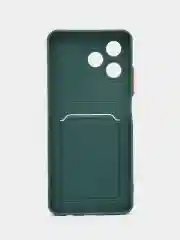 Синий меланж чехол для Realme C51/C53/Note 50 (Реалми С51/С53/Нот 50) с карманом для карт