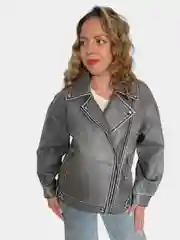 Серый меланж куртка кожаная, женская, серая, варенка, куртка косуха, кожанка