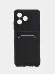 Черный чехол для Realme C51/C53/Note 50 (Реалми С51/С53/Нот 50) с карманом для карт