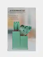 Черный кухонный набор, набор для кухни, кухонные принадлежности, приборы дял готовки