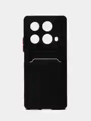 Черный чехол для Infinix Note 40 4G (Инфиникс Нот 40 4 Джи) с карманом для карт