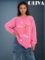 Розовый женский свитшот