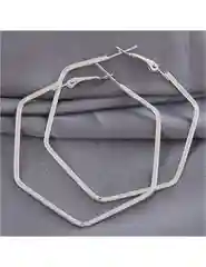 Серьги большие шестиугольные