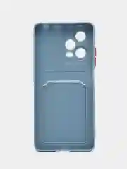 Синий меланж чехол для Xiaomi Redmi Note 12 Pro Plus 5G (Редми Нот 12 Про плюс) с карманом для карт
