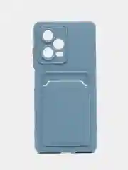 Синий меланж чехол для Xiaomi Redmi Note 12 Pro Plus 5G (Редми Нот 12 Про плюс) с карманом для карт
