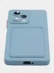 Синий меланж чехол для Xiaomi Redmi Note 12 Pro Plus 5G (Редми Нот 12 Про плюс) с карманом для карт