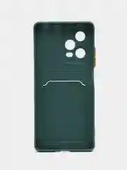 Тёмно-зелёный чехол для Xiaomi Redmi Note 12 Pro Plus 5G (Редми Нот 12 Про плюс) с карманом для карт
