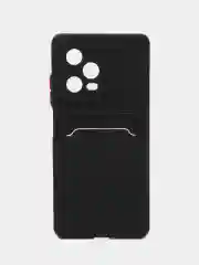 Черный чехол для Xiaomi Redmi Note 12 Pro Plus 5G (Редми Нот 12 Про плюс) с карманом для карт