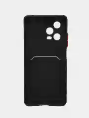 Черный чехол для Xiaomi Redmi Note 12 Pro Plus 5G (Редми Нот 12 Про плюс) с карманом для карт