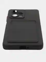 Черный чехол для Xiaomi Redmi Note 12 Pro Plus 5G (Редми Нот 12 Про плюс) с карманом для карт