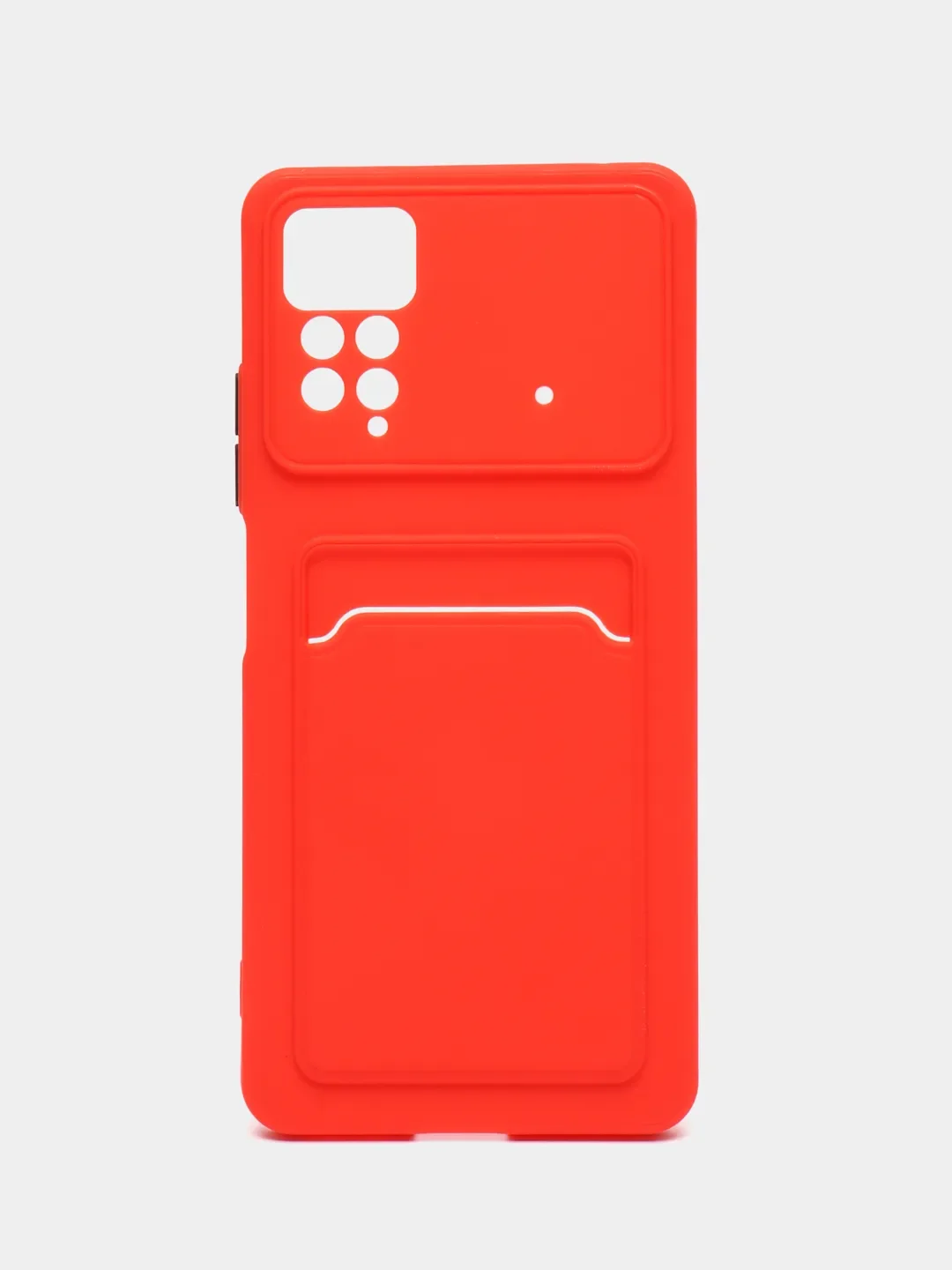 Красный чехол для Xiaomi Redmi Note 12 Pro 4G (Редми Нот 12 Про) с карманом для карт,