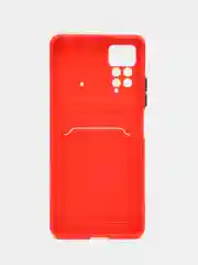 Красный чехол для Xiaomi Redmi Note 12 Pro 4G (Редми Нот 12 Про) с карманом для карт,