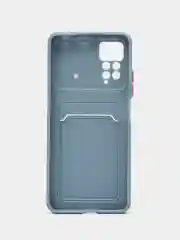 Синий меланж чехол для Xiaomi Redmi Note 12 Pro 4G (Редми Нот 12 Про) с карманом для карт,