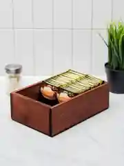 Коричневый деревянная подставка для чайных пакетиков/деревянный ящик/ящик для хранения