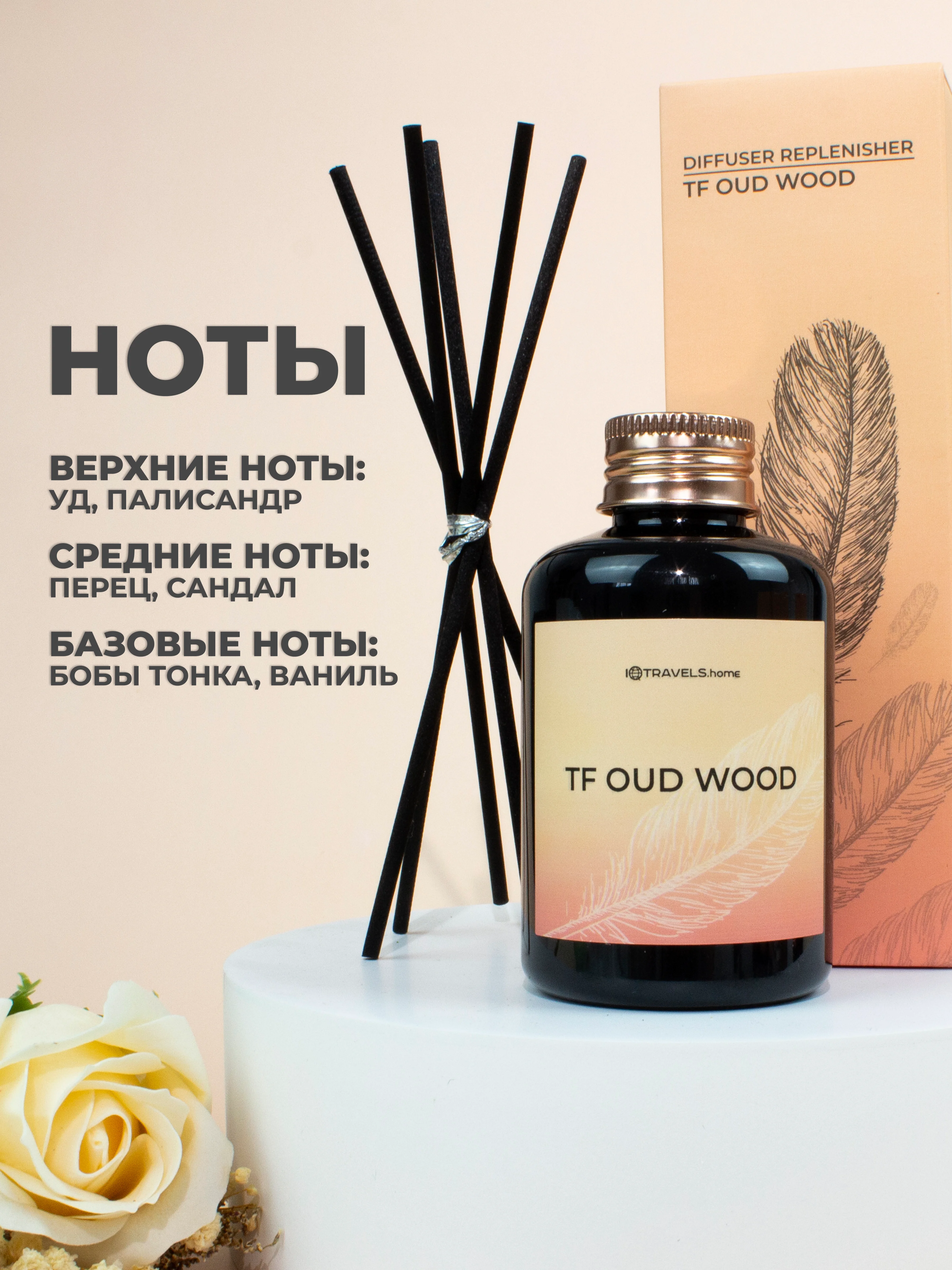 Черный ароматический диффузор для дома, наполнитель, 100 мл, 5 палочек из фиброволокна