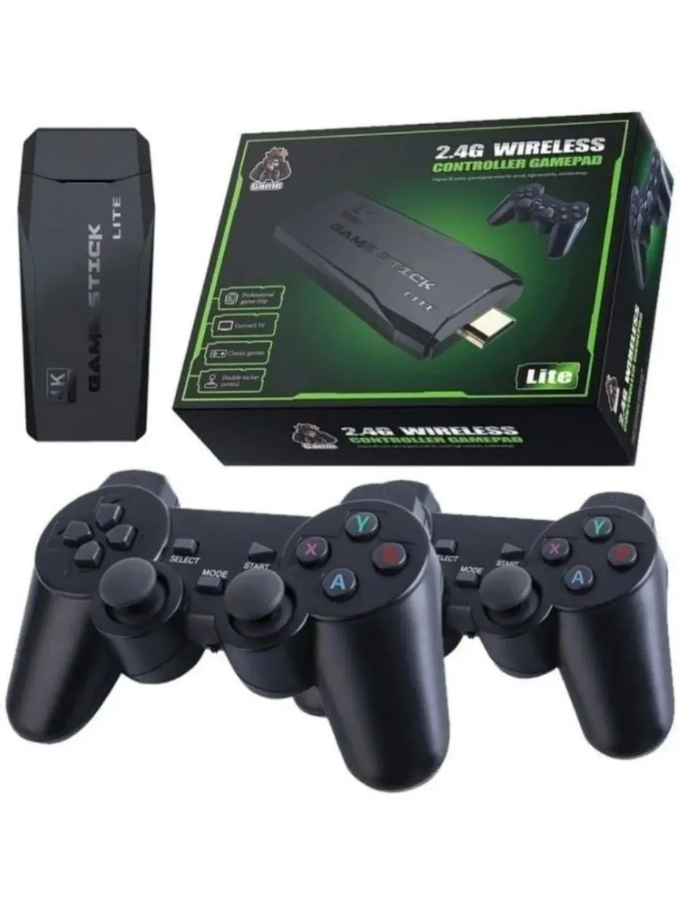 Игровая приставка для телевизора Game Stick Lite, портативная игровая консоль, 10000 игр