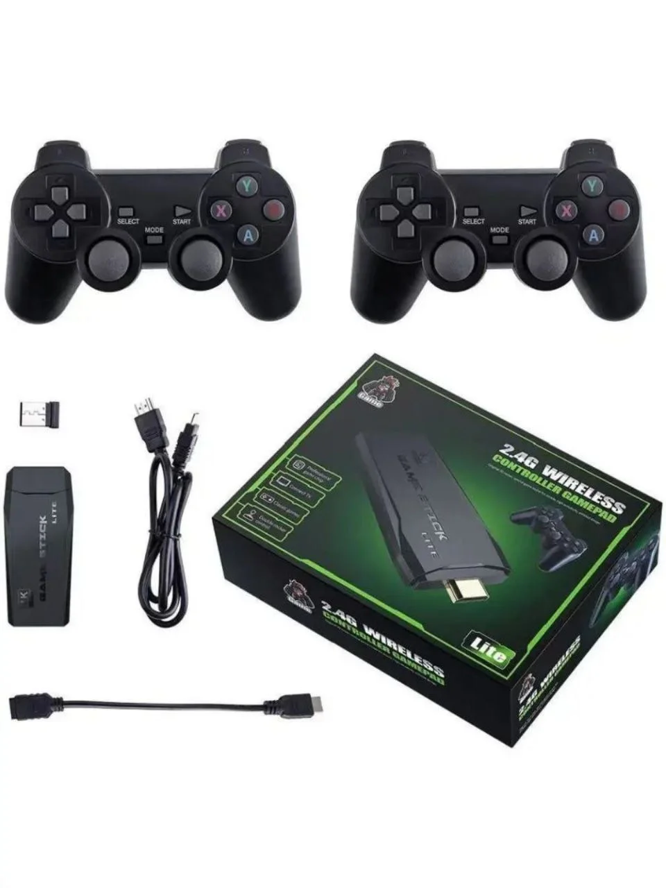 Игровая приставка для телевизора Game Stick Lite, портативная игровая консоль, 10000 игр