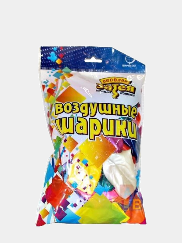 Шары воздушные Е12", 50 штук, Металлик ассорти "Веселая затея"